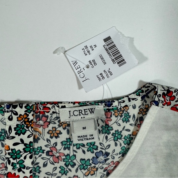New J Crew Factory Contrast Sleeveless Tank Top White Floral H6132 - Picture 4 of 6